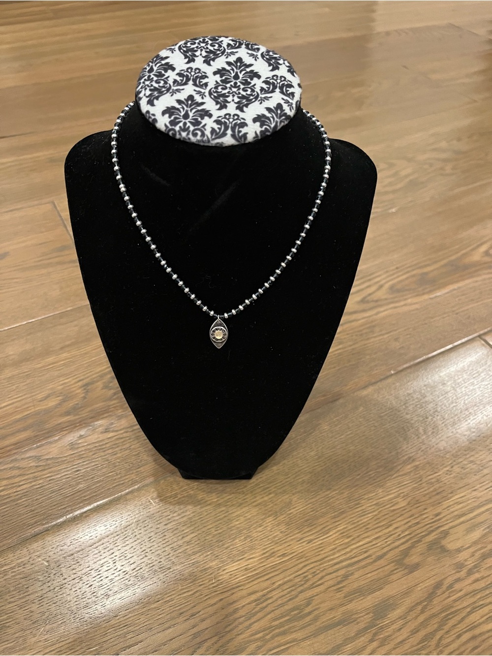 Marlyn Schiff Gold Beaded Eye Pendant Necklace